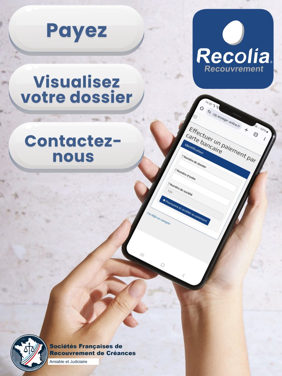 Reco'Pay et Reco'Smart, r&egrave;glement en ligne depuis un mobile pour le d&eacute;biteur