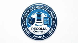 Badge RECOLIA Connect — solution de récupération automatisée de créances BtoB connectée aux plateformes PDP de la réforme e-facturation obligatoire 2026, France